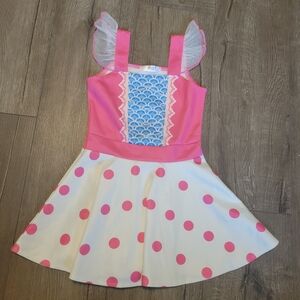 Pink and White Polka Dot Dress
